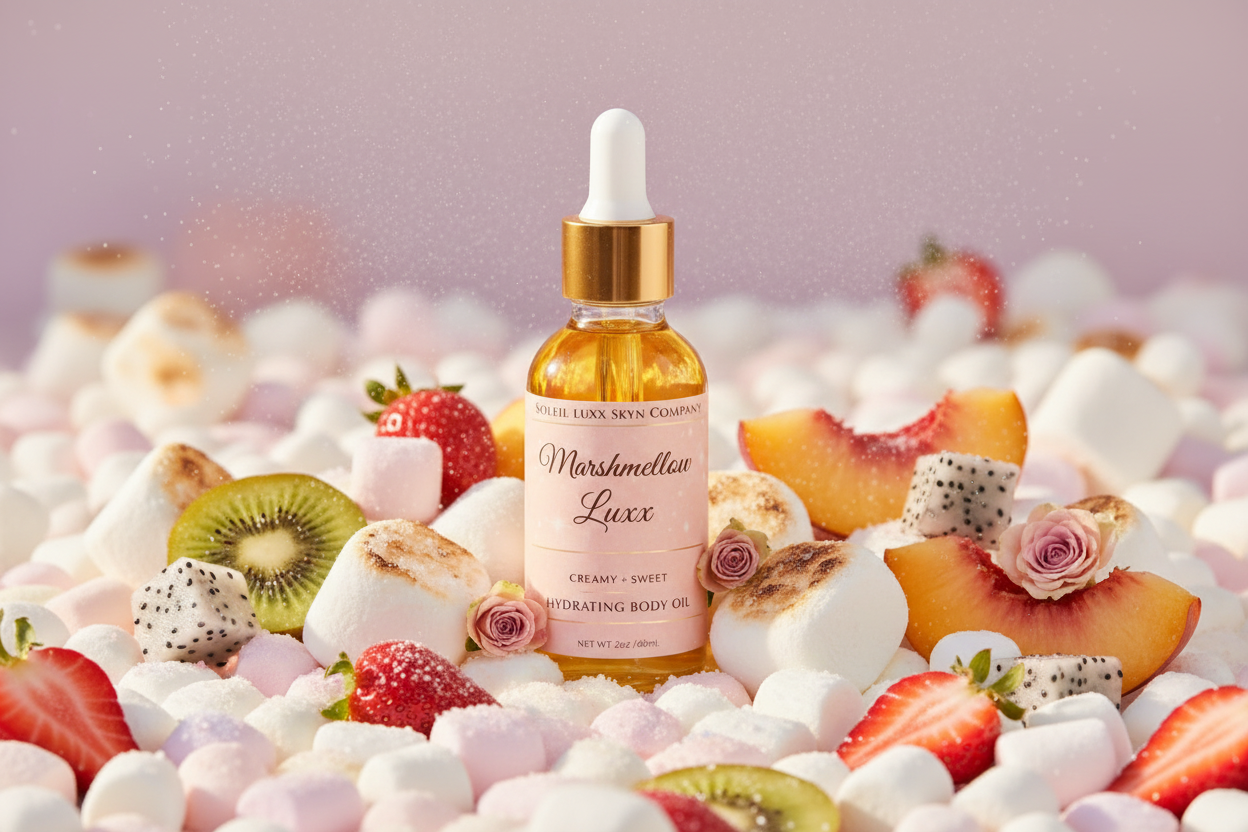 Marshmallow Luxx Body Oil - Spring Summer Dessert with clearer label